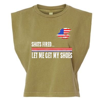 Shots Fired Let Me Get My Shoes Garment-Dyed Women's Muscle Tee