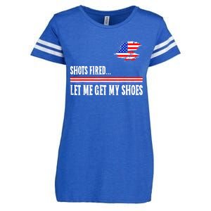 Shots Fired Let Me Get My Shoes Enza Ladies Jersey Football T-Shirt