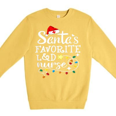 SantaS Favorite L And D Nurse Christmas Cute Gift Premium Crewneck Sweatshirt