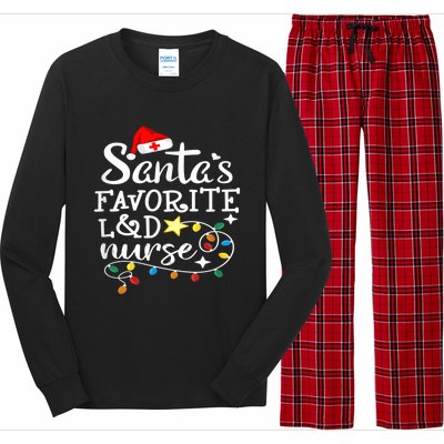 SantaS Favorite L And D Nurse Christmas Cute Gift Long Sleeve Pajama Set