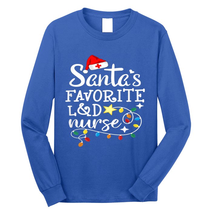 SantaS Favorite L And D Nurse Christmas Cute Gift Long Sleeve Shirt