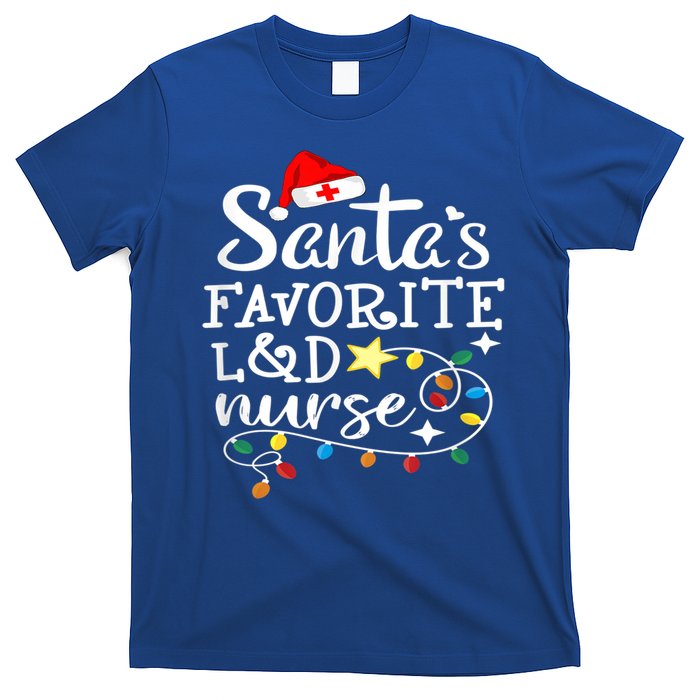 SantaS Favorite L And D Nurse Christmas Cute Gift T-Shirt