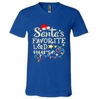 SantaS Favorite L And D Nurse Christmas Cute Gift V-Neck T-Shirt