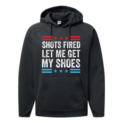 Shots Fired Let Me Get My Shoes Performance Fleece Hoodie