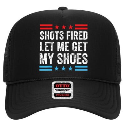 Shots Fired Let Me Get My Shoes High Crown Mesh Back Trucker Hat