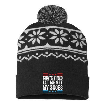 Shots Fired Let Me Get My Shoes USA-Made Snowflake Beanie