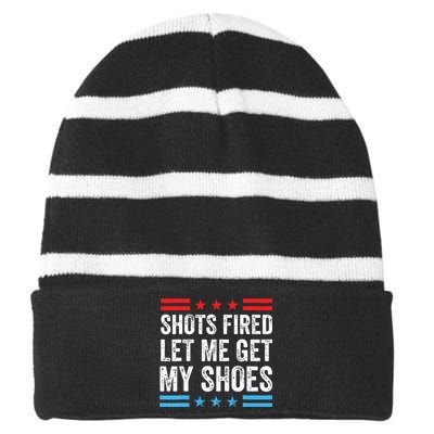 Shots Fired Let Me Get My Shoes Striped Beanie with Solid Band