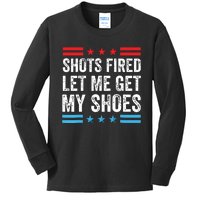 Shots Fired Let Me Get My Shoes Kids Long Sleeve Shirt