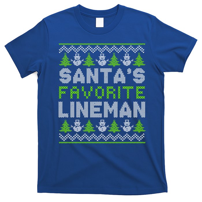 Santa Favorite Line Xmas Holiday Ugly Christmas Gift T-Shirt