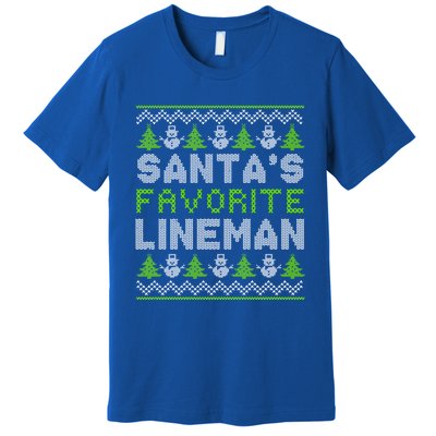 Santa Favorite Line Xmas Holiday Ugly Christmas Gift Premium T-Shirt