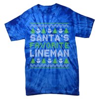 Santa Favorite Line Xmas Holiday Ugly Christmas Gift Tie-Dye T-Shirt