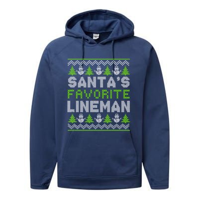 Santa Favorite Line Xmas Holiday Ugly Christmas Gift Performance Fleece Hoodie