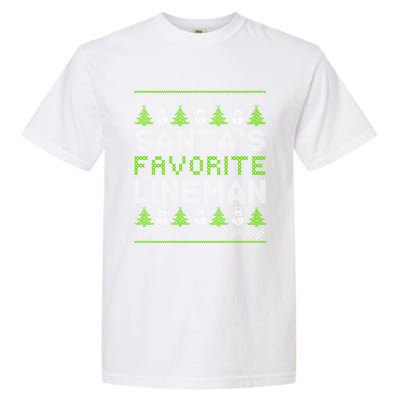 Santa Favorite Line Xmas Holiday Ugly Christmas Gift Garment-Dyed Heavyweight T-Shirt