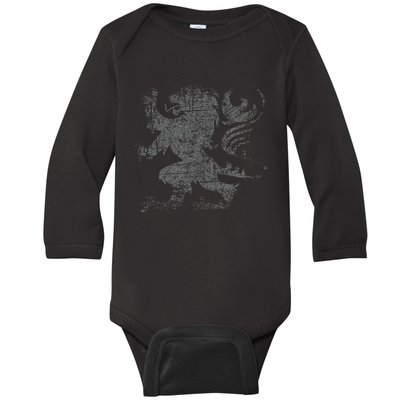 Scottish Flag Lion Rampant Heraldry Flag Of Scotland Rugby Baby Long Sleeve Bodysuit