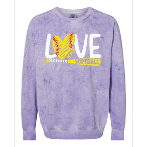 Softball For Love Softball Colorblast Crewneck Sweatshirt