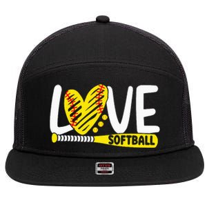 Softball For Love Softball 7 Panel Mesh Trucker Snapback Hat