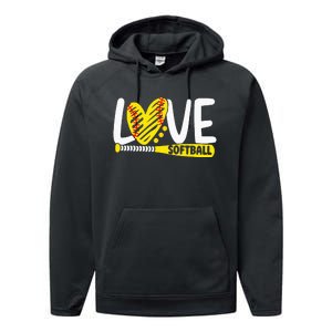 Softball For Love Softball Performance Fleece Hoodie