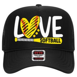 Softball For Love Softball High Crown Mesh Back Trucker Hat