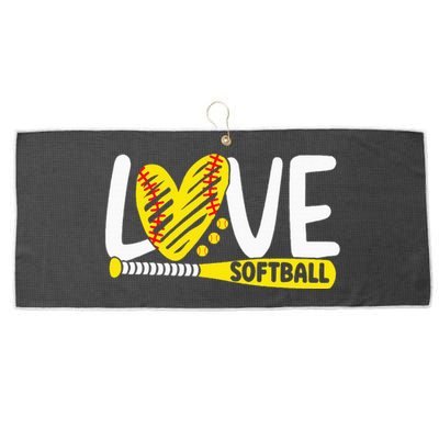 Softball For Love Softball Large Microfiber Waffle Golf Towel