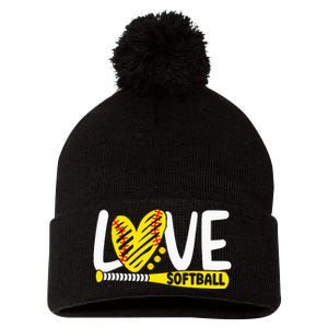 Softball For Love Softball Pom Pom 12in Knit Beanie