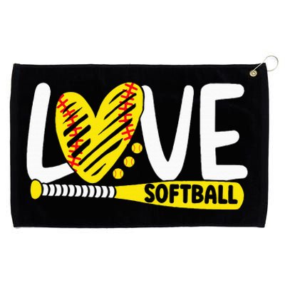 Softball For Love Softball Grommeted Golf Towel