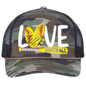 Softball For Love Softball Retro Rope Trucker Hat Cap