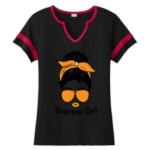 Scorpio Face Leopard Bandana Wink Eye Gift Ladies Halftime Notch Neck Tee