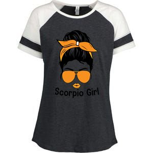 Scorpio Face Leopard Bandana Wink Eye Gift Enza Ladies Jersey Colorblock Tee