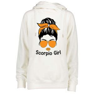 Scorpio Face Leopard Bandana Wink Eye Gift Womens Funnel Neck Pullover Hood