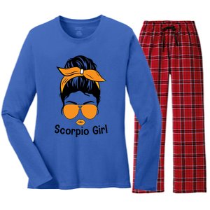 Scorpio Face Leopard Bandana Wink Eye Gift Women's Long Sleeve Flannel Pajama Set 