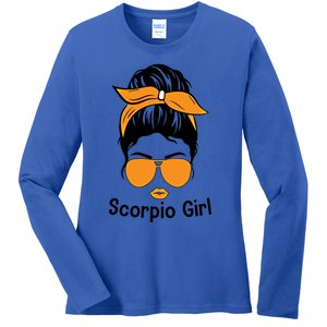 Scorpio Face Leopard Bandana Wink Eye Gift Ladies Long Sleeve Shirt