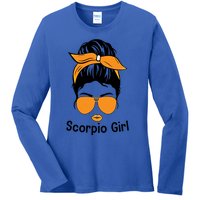 Scorpio Face Leopard Bandana Wink Eye Gift Ladies Long Sleeve Shirt