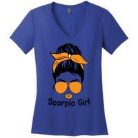 Scorpio Face Leopard Bandana Wink Eye Gift Women's V-Neck T-Shirt