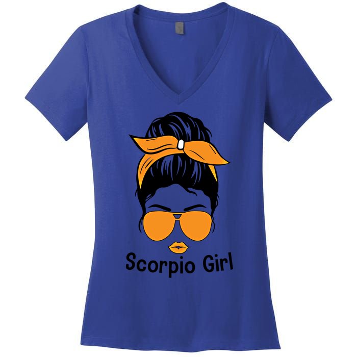 Scorpio Face Leopard Bandana Wink Eye Gift Women's V-Neck T-Shirt