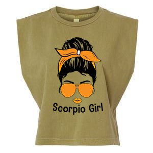 Scorpio Face Leopard Bandana Wink Eye Gift Garment-Dyed Women's Muscle Tee