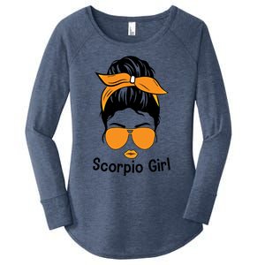 Scorpio Face Leopard Bandana Wink Eye Gift Women's Perfect Tri Tunic Long Sleeve Shirt