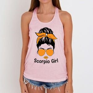 Scorpio Face Leopard Bandana Wink Eye Gift Women's Knotted Racerback Tank