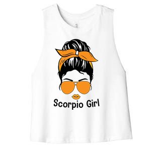 Scorpio Face Leopard Bandana Wink Eye Gift Women's Racerback Cropped Tank