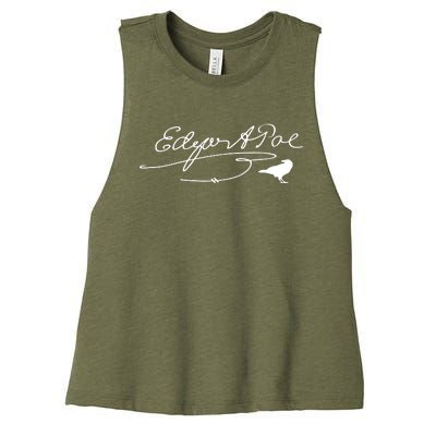 Signature Famous Literary Poet Gift Raven Women's Racerback Cropped Tank