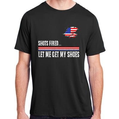 Shots Fired Let Me Get My Shoes Adult ChromaSoft Performance T-Shirt