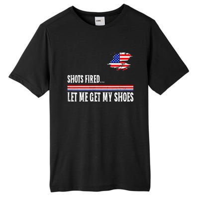 Shots Fired Let Me Get My Shoes Tall Fusion ChromaSoft Performance T-Shirt