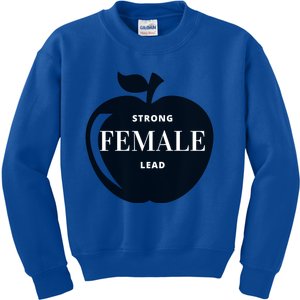 Strong Female Lead Big Apple Funny Feminist Holiday Gift Kids Sweatshirt