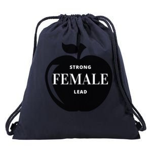 Strong Female Lead Big Apple Funny Feminist Holiday Gift Drawstring Bag