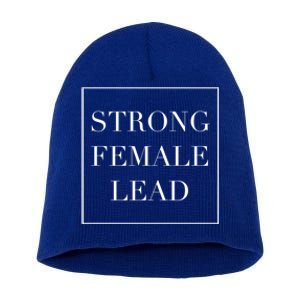 Strong Female Lead Funny Pun In Minimalist Modern Style Gift Short Acrylic Beanie