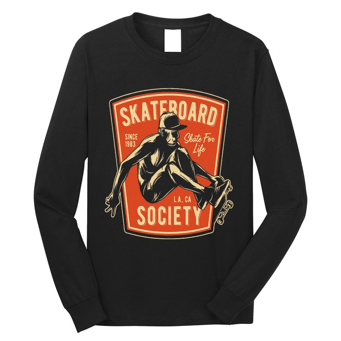 Skate For Life 1983 Boy Skateboard Long Sleeve Shirt