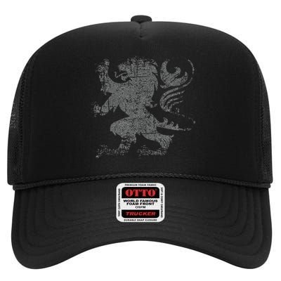 Scottish Flag Lion Rampant Heraldry Flag Of Scotland Rugby High Crown Mesh Back Trucker Hat