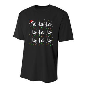 Santa Fa La 8 Fa La La La Christmas Funny Xmas Youth Performance Sprint T-Shirt