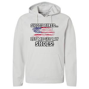 Shots Fired Let Me Get My Shoes Performance Fleece Hoodie