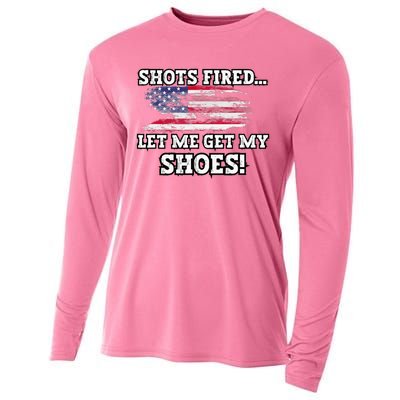 Shots Fired Let Me Get My Shoes Cooling Performance Long Sleeve Crew