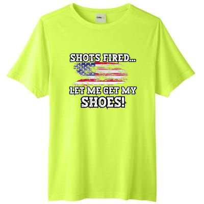 Shots Fired Let Me Get My Shoes Tall Fusion ChromaSoft Performance T-Shirt